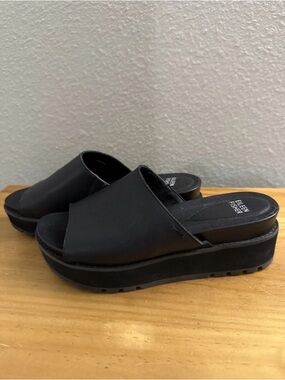 Eileen Fisher Black Platform Slide Mules